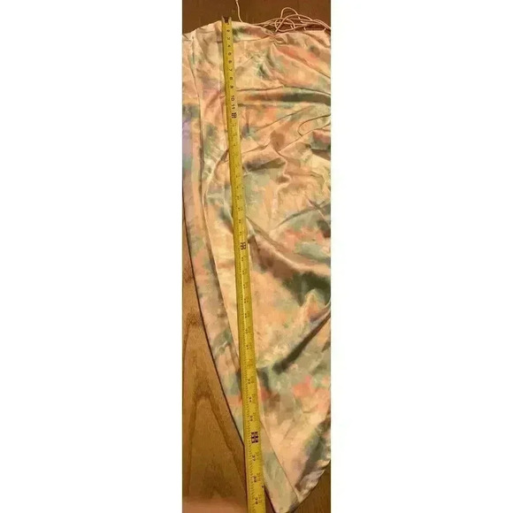 For Love & Lemons Mini Slip Dress XS Tie Dye Ruched Open Back Asymmetric Strappy - Picture 13 of 16